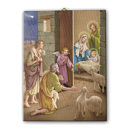 Cuadro sobre tela pictórica Natividad 40x30 cm 1