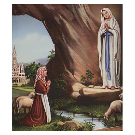 Cuadro sobre tela pictórica Aparición de la Virgen con Bernadette 40x30 cm