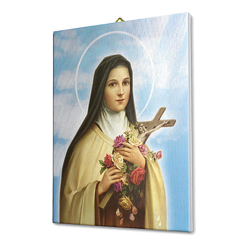 Cuadro sobre tela pictórica Santa Teresa del Niño Jesús 25x20 cm 2