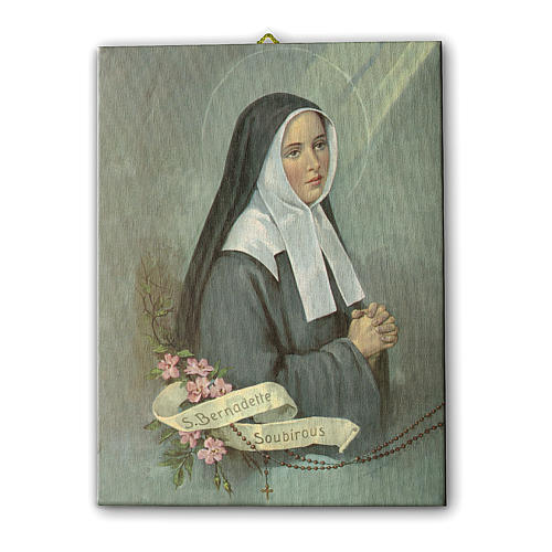Saint Bernadette print on canvas 25x20 cm 1