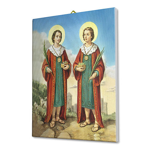 Cadre sur toile Saints Côme et Damien 25x20 cm 2