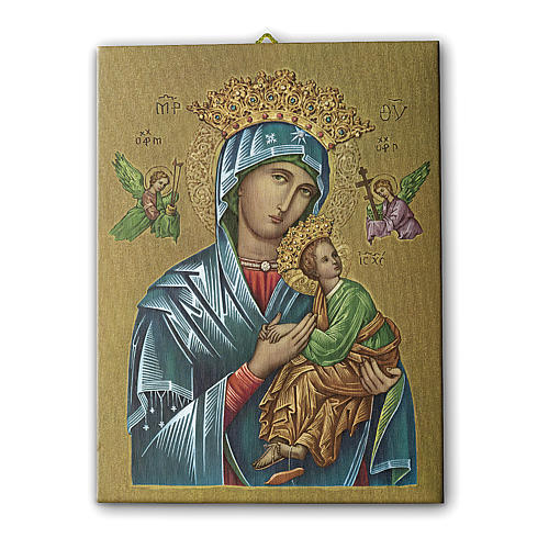 Cuadro sobre tela pictórica Virgen del Perpetuo Socorro 25x20 cm 1