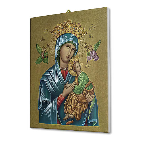 Cuadro sobre tela pictórica Virgen del Perpetuo Socorro 25x20 cm 2
