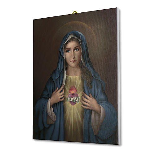 Cuadro sobre tela pictórica Corazón Inmaculado de María 40x30 cm 2