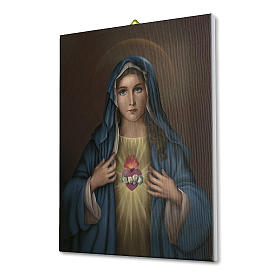 Quadro su tela pittorica Cuore Immacolato di Maria 40x30 cm