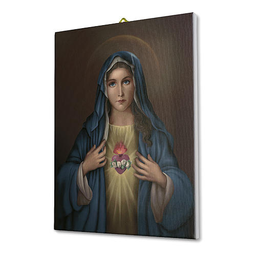 Quadro su tela pittorica Cuore Immacolato di Maria 40x30 cm 2