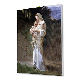 Bild auf Leinwand Die Jungfrau mit dem Lamm nach Bouguereau, 25x20 cm