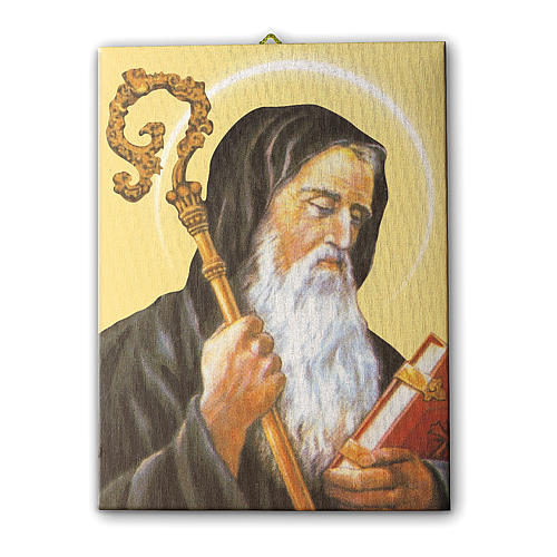Saint Benedict printed on canvas 25x20 cm 1