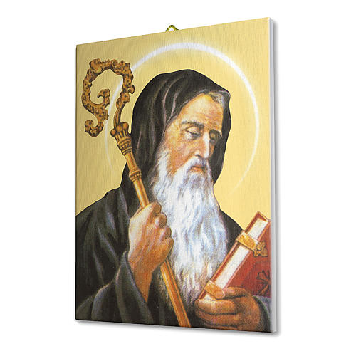 Saint Benedict printed on canvas 25x20 cm 2