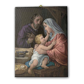 Cuadro sobre tela pictórica Sagrada Familia 25x20 cm