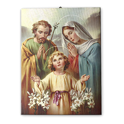 Cadre sur toile Sainte Famille avec lys 25x20 cm 2