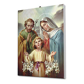 Cadre sur toile Sainte Famille avec lys 40x30 cm