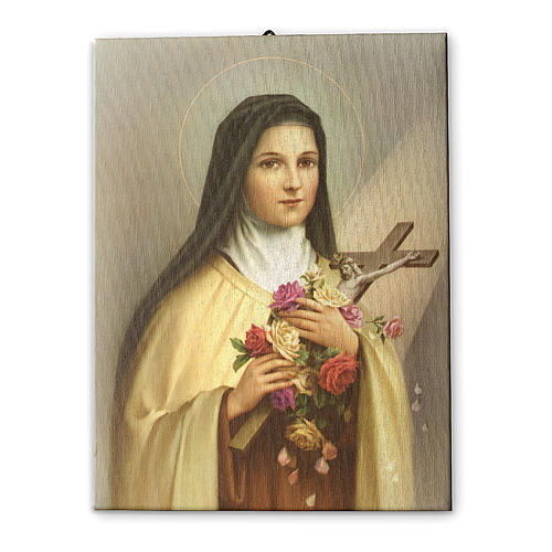 Quadro su tela pittorica Santa Teresa del Bambin Gesù 25x20 cm 1