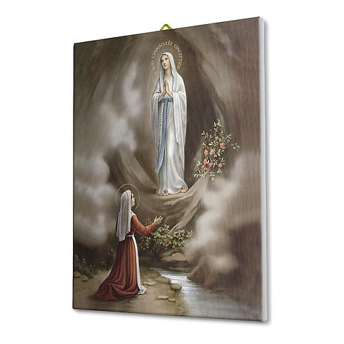 Our Lady of Lourdes's apparition printed on canvas 25x20 cm 2