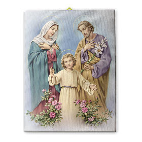 Cadre sur toile Sainte Famille avec roses 25x20 cm