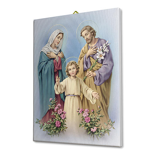 Cadre sur toile Sainte Famille avec roses 25x20 cm 2