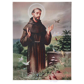Canvas painting of St Anthony of Assisi 40x30 cm