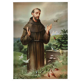 Canvas painting of Saint Francis of Assisi, 28x20 in