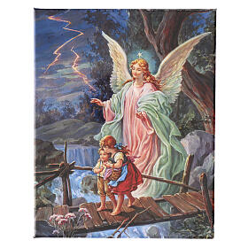 Quadro su tela pittorica Angelo Custode 25x20 cm