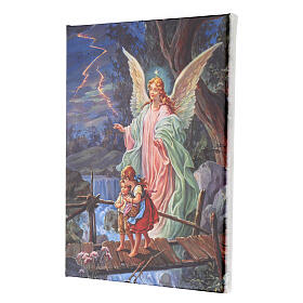 Quadro su tela pittorica Angelo Custode 25x20 cm