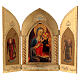 Triptychon mit Blattgold Maria mit Jesus und Engeln s1