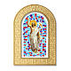 Moldura com vitral com Cristo Ressuscitado 14x8,5 cm s1