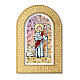 Ramka z witrażem wizerunek Jezus Dobry Pasterz 14x8,5 cm s1