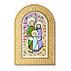 Moldura com vitral Sagrada Família 14x8,5 cm s1