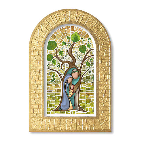 Moldura com vitral Árvore da Vida 14x8,5 cm 1