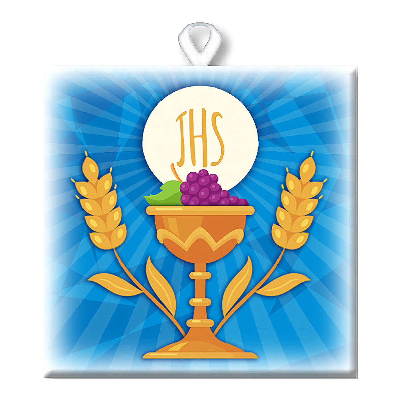 Carreau céramique imprimé image Symboles Eucharistiques type dessin 10x10 cm 3