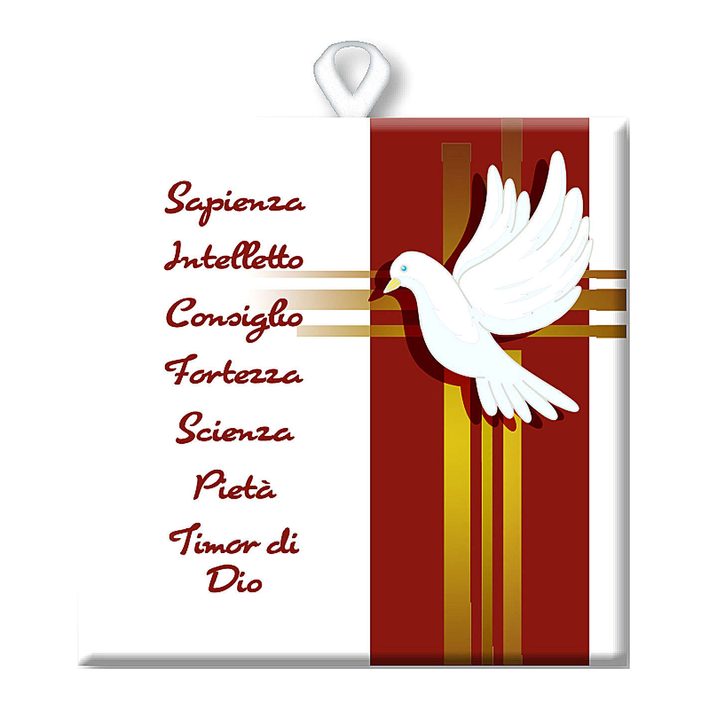 Piastrella ceramica stampata immagine Spirito Santo e Doni 10x10 cm vendita online su HOLYART