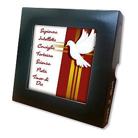 Ceramic tile with printed image of the Holy Spirit and Gifts 10x10 cm