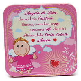 Small wooden picture Pink Angel of God