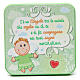 Small wooden picture Green Guardian Angel s1