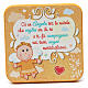 Small wooden Guardian angel picture orange s1
