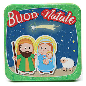 Tableaux, gravures, manuscrit enluminé: Cadre en bois Saint Noël Vert