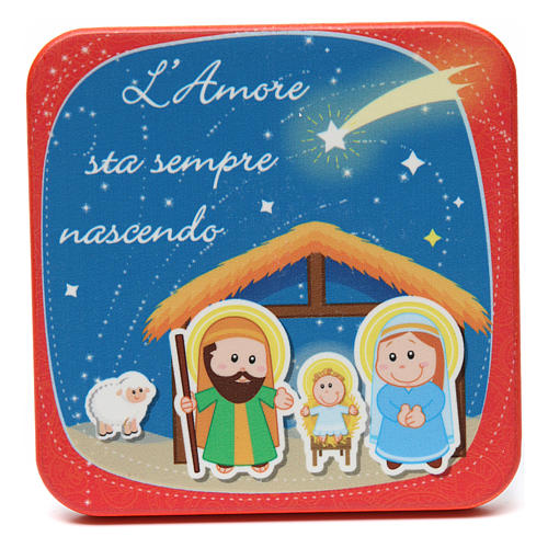 Red wooden picture Holy Family 1