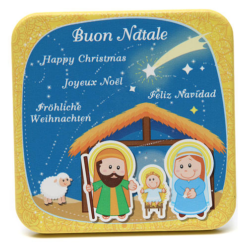 Yellow wooden picture Holy Family 1