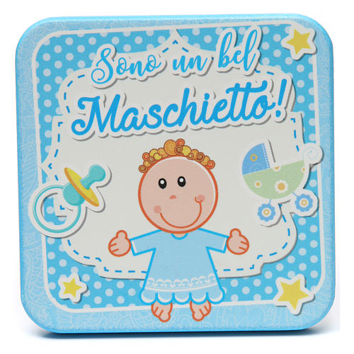 Light blue wooden picture for baby boy 1