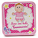 Pink wooden picture for baby girl s1