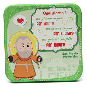 Quadri, stampe, codici miniati: Quadretto in legno San Pio da Pietralcina