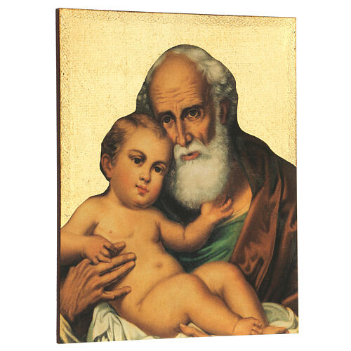 Print painting St. Joseph with baby Jesus 30x25 cm 3