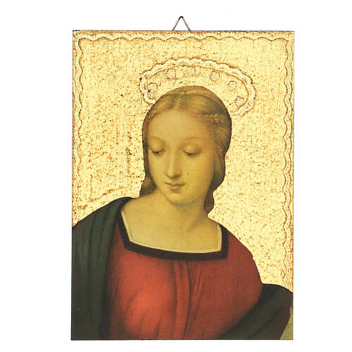 Bild mit Druck Madonna mit dem Stieglitz, 15x15 cm 1