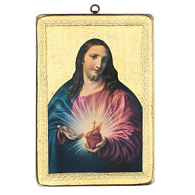 Bild mit Druck Heiligstes Herz Jesu, 25x20 cm