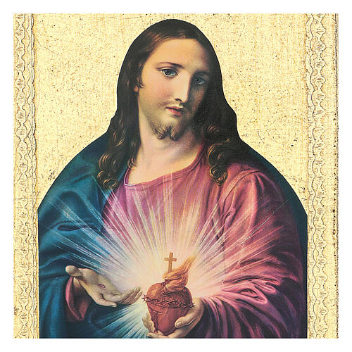 Bild mit Druck Heiligstes Herz Jesu, 25x20 cm 2