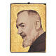 Cadre impression Padre Pio fond or 25x20 cm
