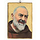Cadre impression Padre Pio fond or 25x20 cm s1