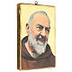 Cadre impression Padre Pio fond or 25x20 cm s3