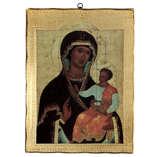 Holzbild bedruckt Madonna Hodegetria, 45x35 cm 1