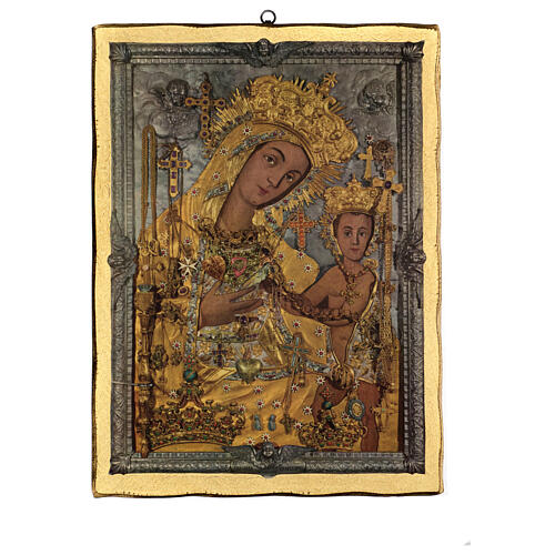 Cadre impression bois Mère de Dieu Odighitria 45x35 cm 1